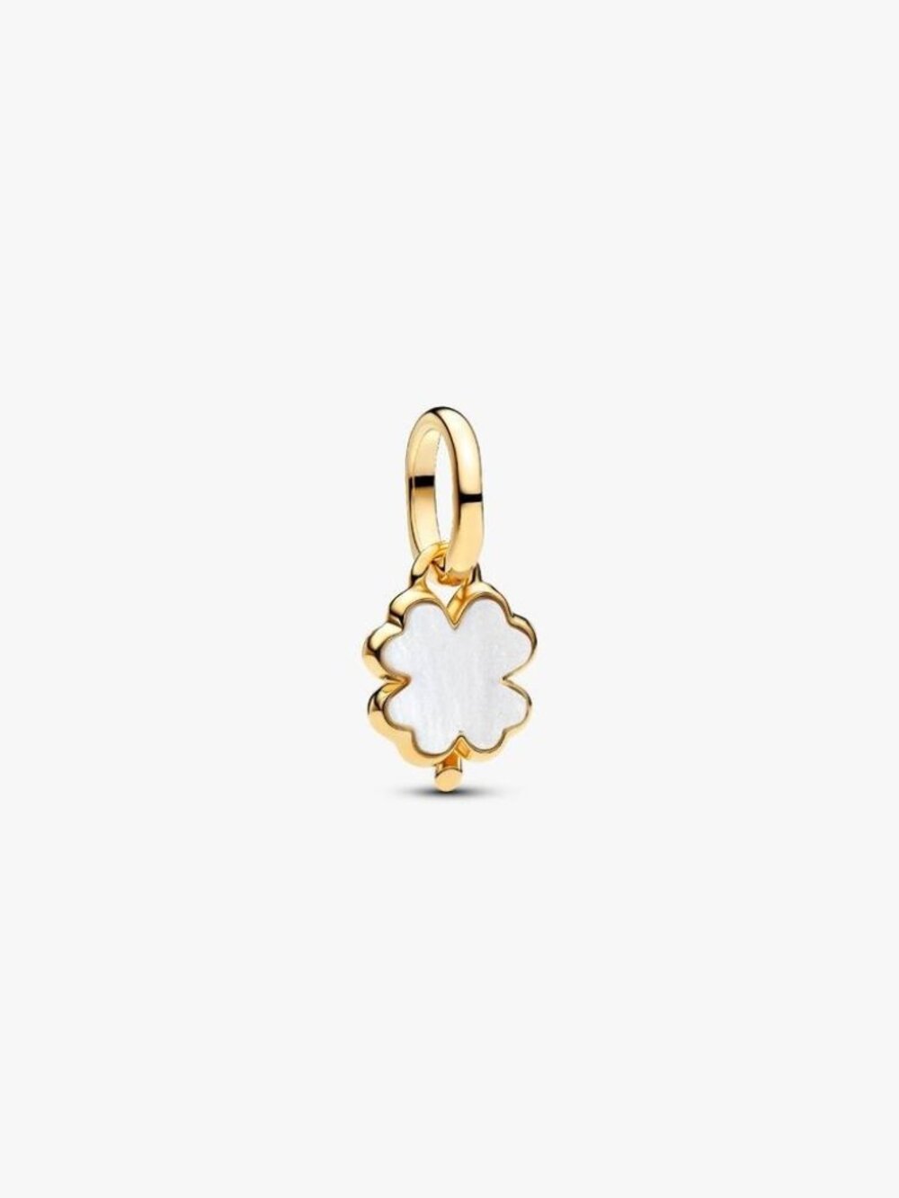 Pandora White Lucky Clover Dangle Charm